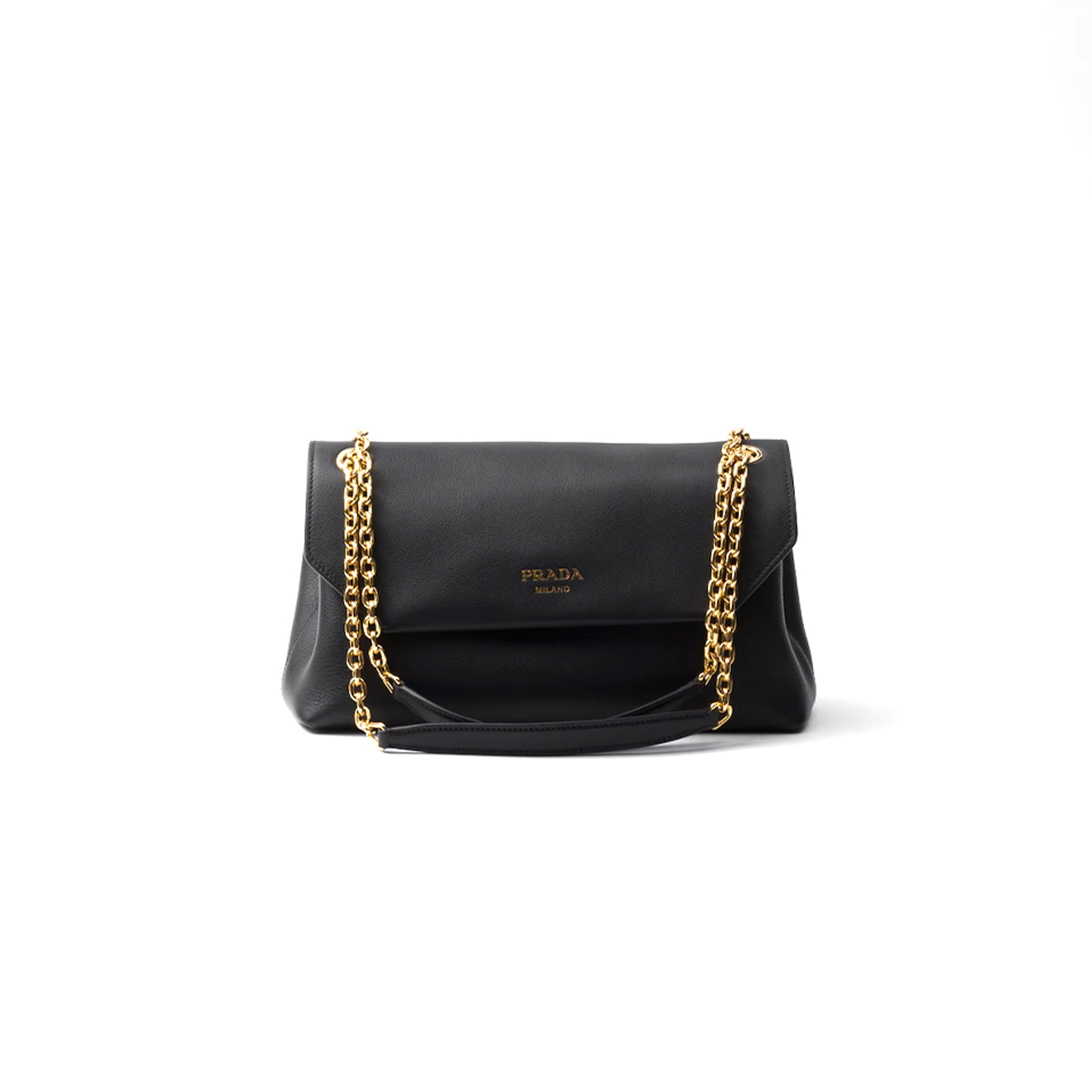 Pra*a doux medium leather shoulder bag 1bd371 (29*16*9.5cm)